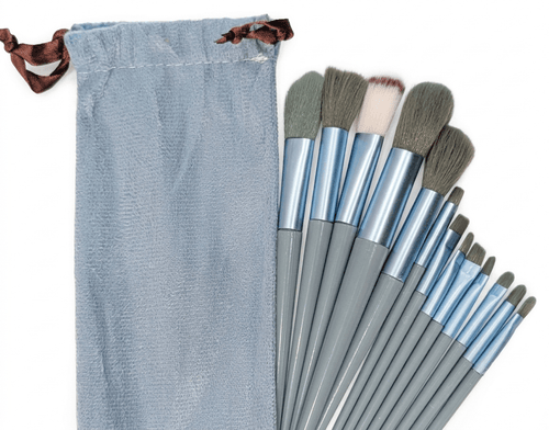 13-Pc Travel-Friendly Makeup Brush Set with Storage Pouch | Face & Eye Beauty Essentials - The Nexa Shop