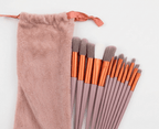 13-Pc Travel-Friendly Makeup Brush Set with Storage Pouch | Face & Eye Beauty Essentials - The Nexa Shop