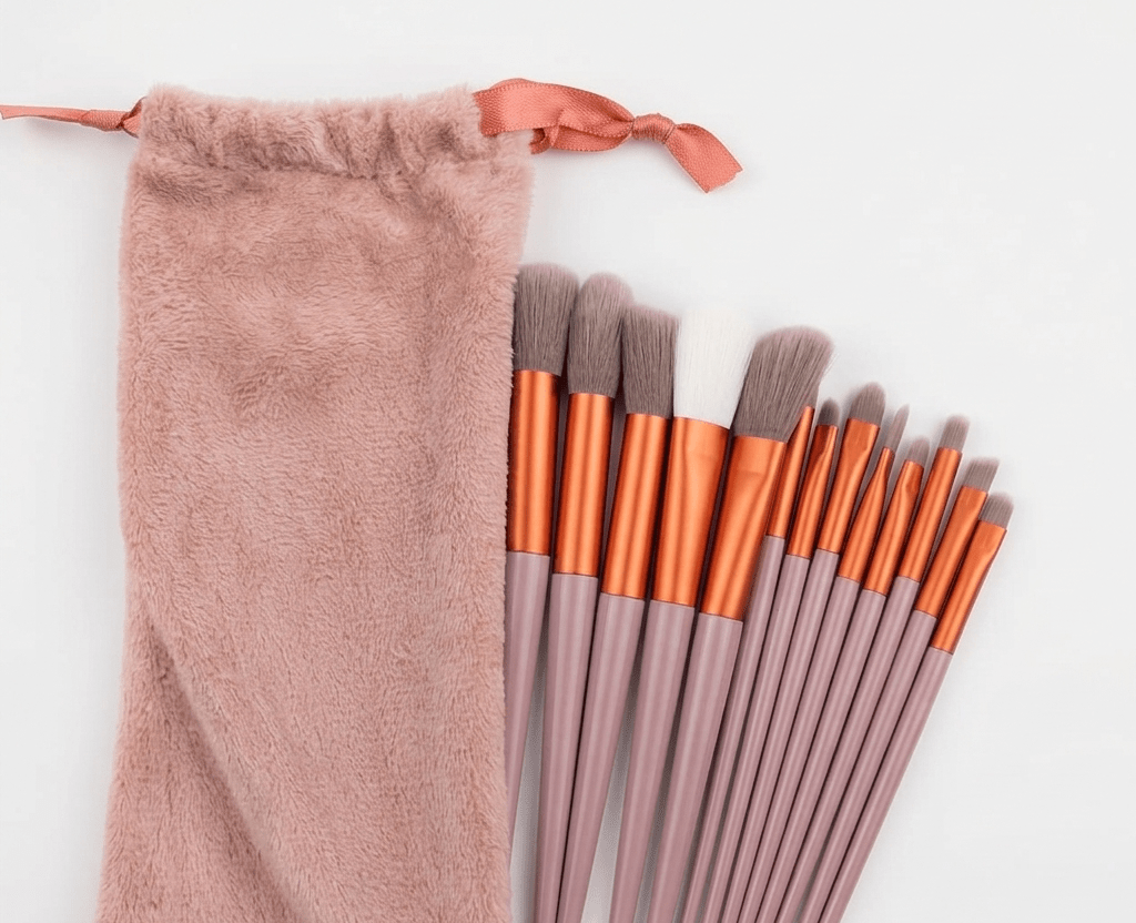 13-Pc Travel-Friendly Makeup Brush Set with Storage Pouch | Face & Eye Beauty Essentials - The Nexa Shop