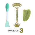 3-in-1 Radiant Skincare Set – Jade Roller, Gua Sha & 2-in-1 Mask Brush - The Nexa Shop