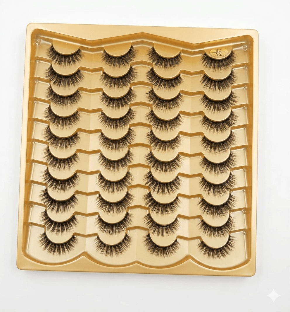 3D Professional Eyelashes Set – 20 Pairs of Voluminous, Reusable Faux Mink Lashes - The Nexa Shop