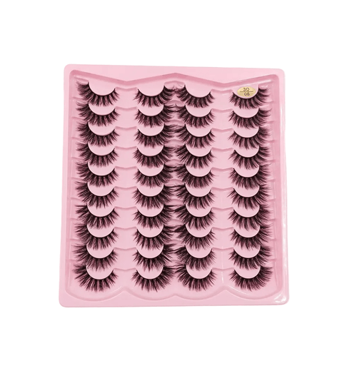 3D Professional Eyelashes Set – 20 Pairs of Voluminous, Reusable Faux Mink Lashes - The Nexa Shop