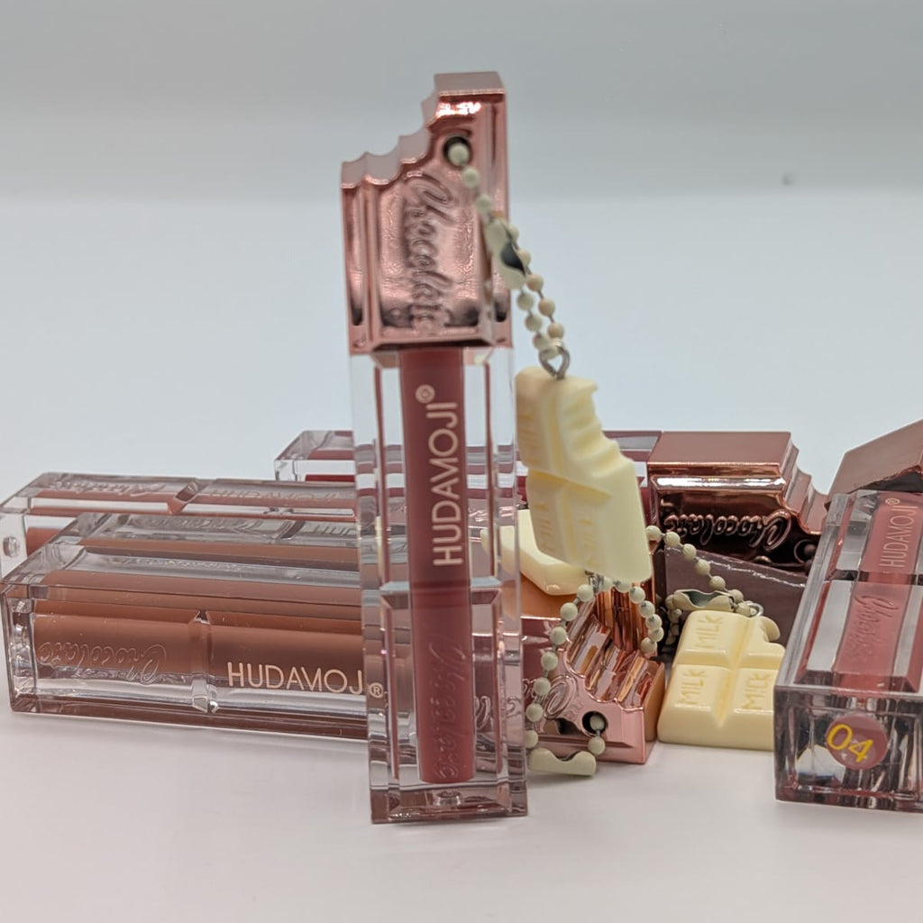 HUDAMOJI Chocolate Velvet Liquid Lipstick with Keychain