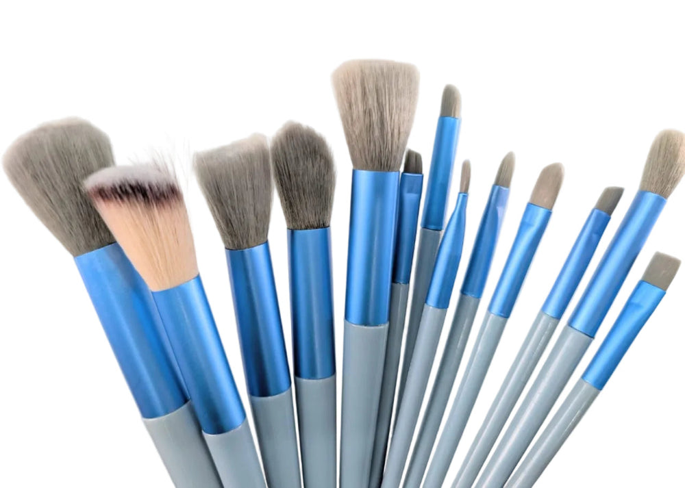 13-Pc Travel-Friendly Makeup Brush Set with Storage Pouch | Face & Eye Beauty Essentials