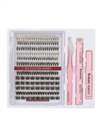 Kashee's 192-Pcs DIY Cluster Eyelash Extension Kit with Bond, Seal & Applicator Tool