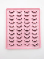 3D Professional Eyelashes Set: 20 Pairs of Voluminous, Reusable Faux Mink Lashes