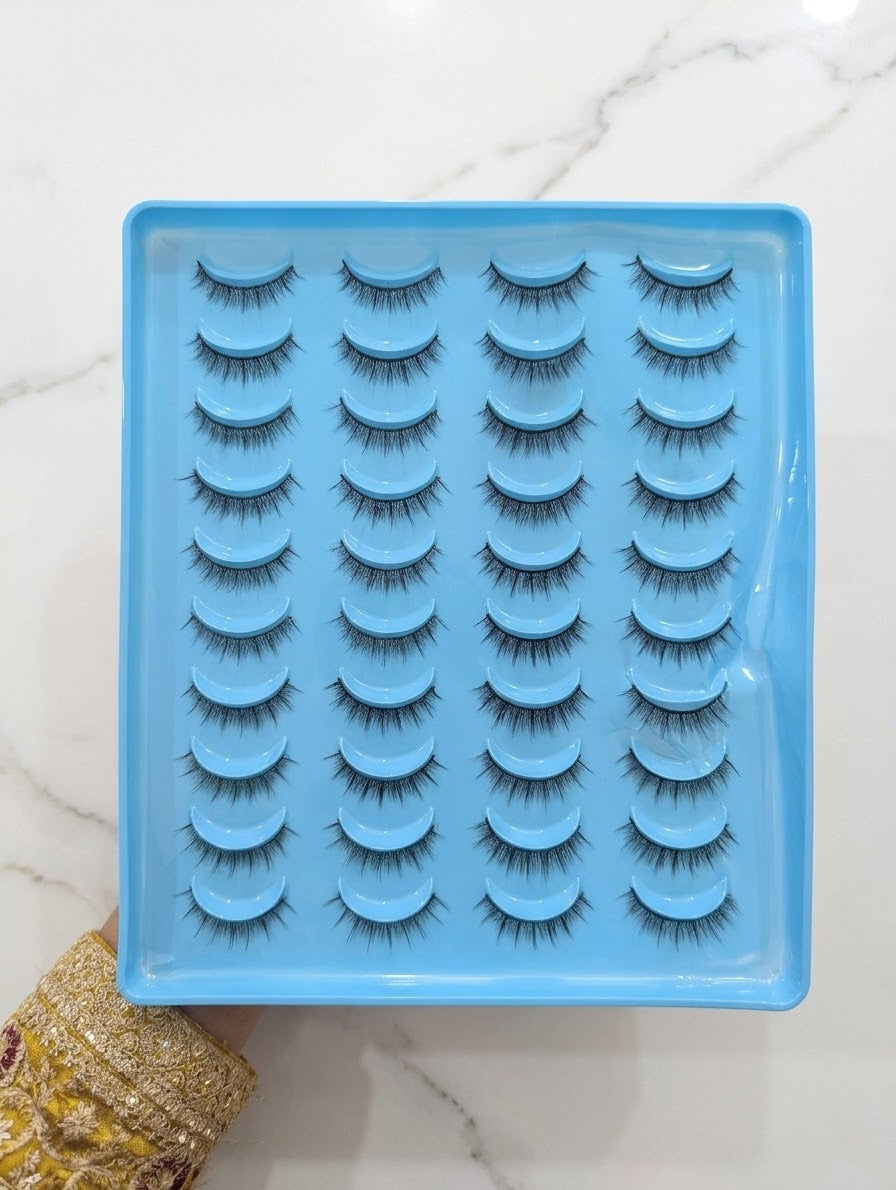 3D Professional Eyelashes Set: 20 Pairs of Voluminous, Reusable Faux Mink Lashes