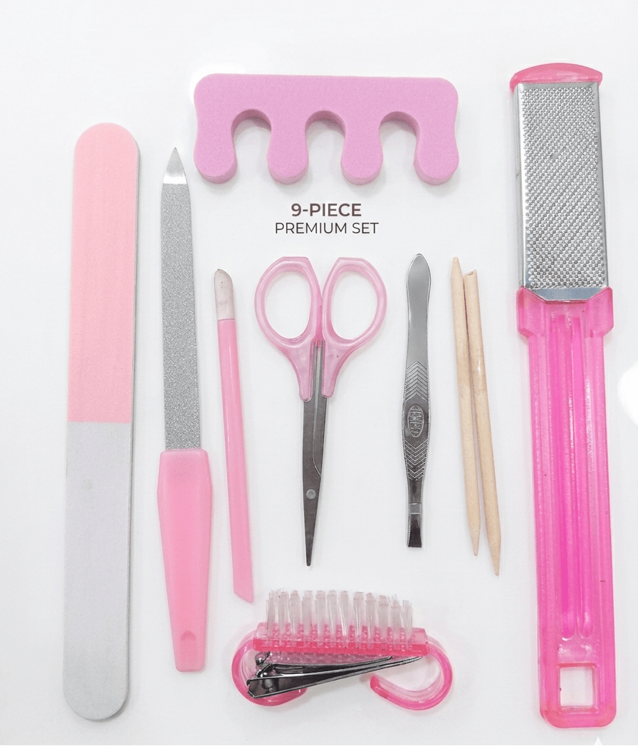 Areej Professional Beauty Tool Kit 9 Pcs Manicure Pedicure Nail Care Set - The Nexa Shop