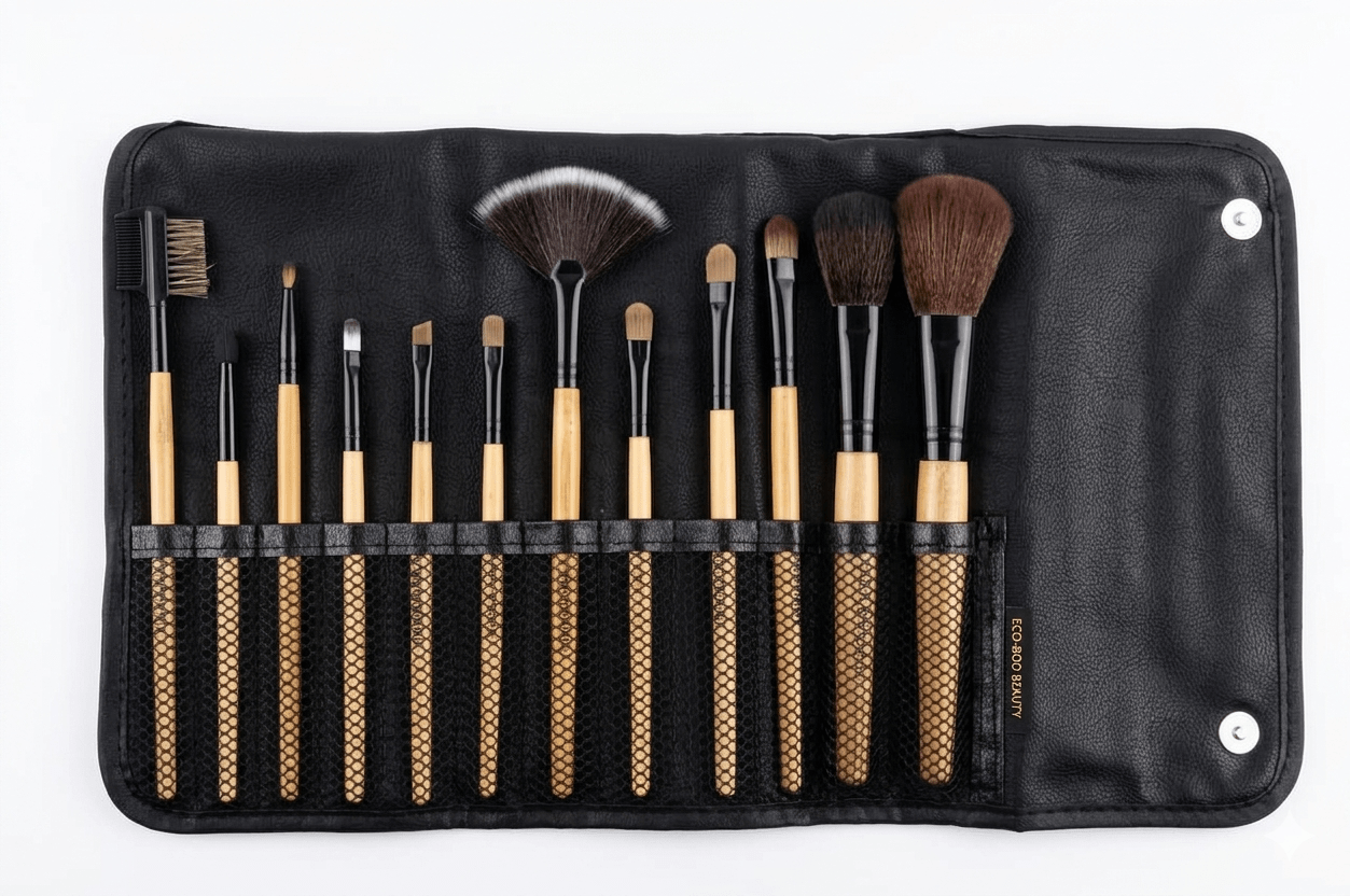 Babbi Brown 12-Piece Premium Makeup Brush Set with Leather Pouch - The Nexa Shop
