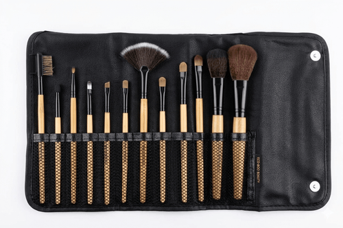 Babbi Brown 12-Piece Premium Makeup Brush Set with Leather Pouch - The Nexa Shop