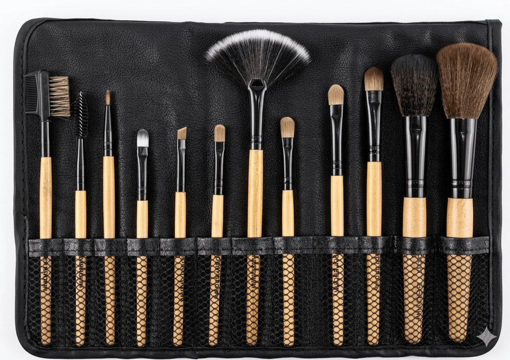 Babbi Brown 12-Piece Premium Makeup Brush Set with Leather Pouch - The Nexa Shop