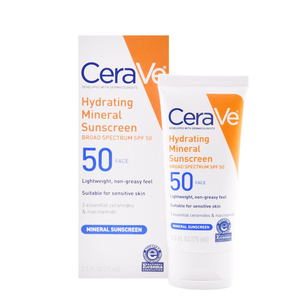 CeraVe Hydrating Mineral Sunscreen SPF 50 (Face) – 75ml - The Nexa Shop