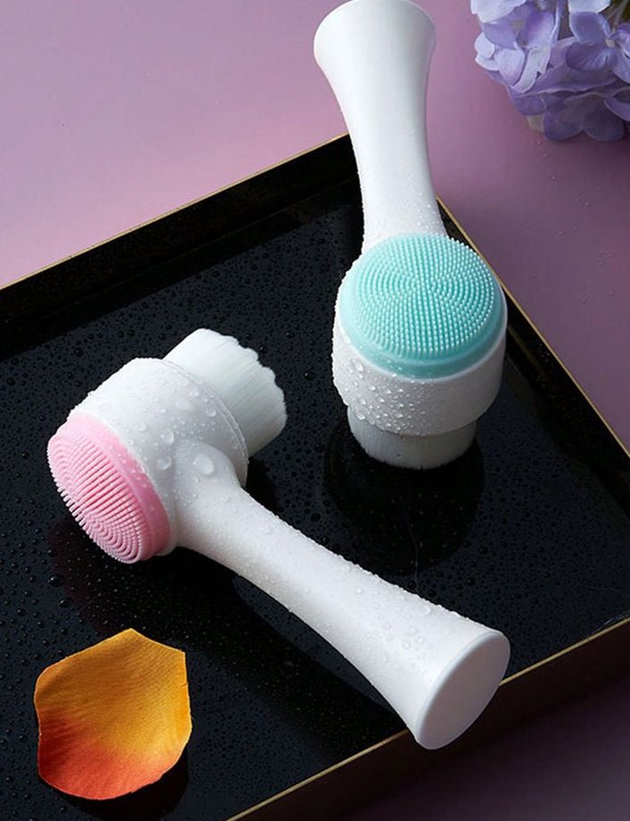 Dual Side Facial Cleansing Brush Manual Face Wash Silicone & Soft Bristle Brush - The Nexa Shop