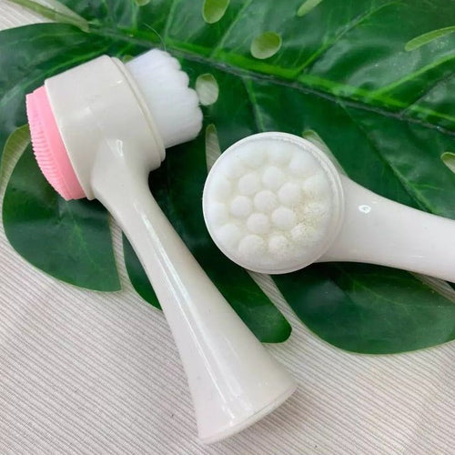 Dual Side Facial Cleansing Brush Manual Face Wash Silicone & Soft Bristle Brush - The Nexa Shop