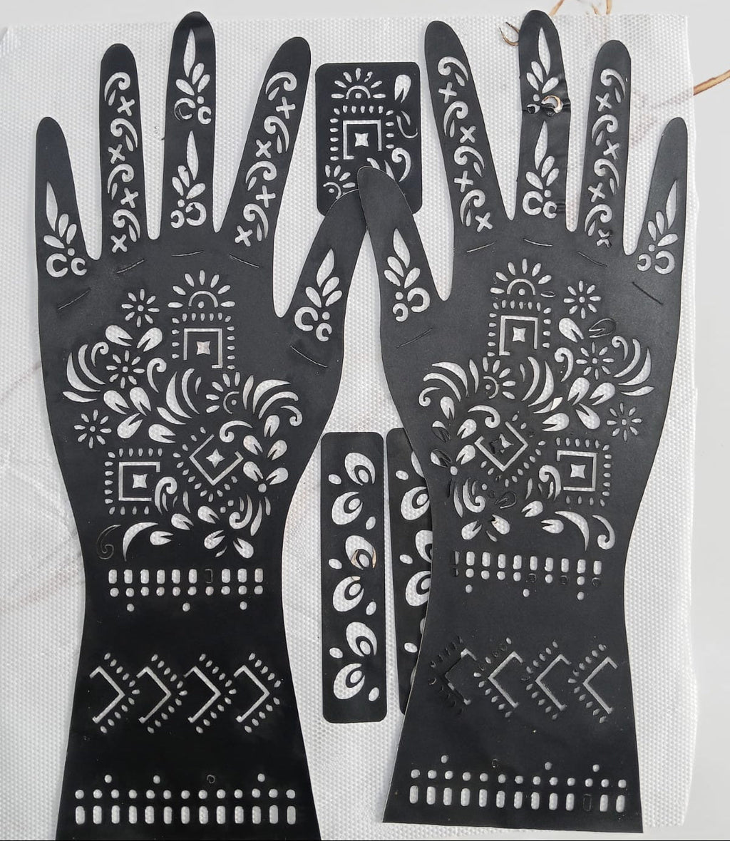 Full Hand-Small Hand & Feets Henna Sticker Template | Easy Mehndi Design - The Nexa Shop