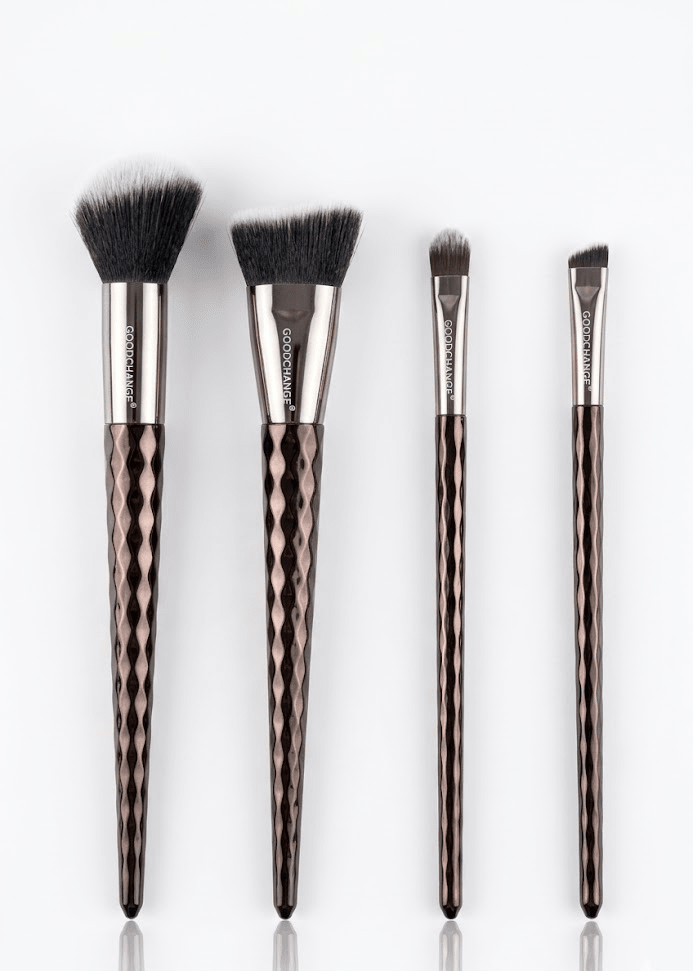 Goodchange Professional Makeup Brush Set – 4-Piece Diamond Handle Series for Face & Eyes - The Nexa Shop