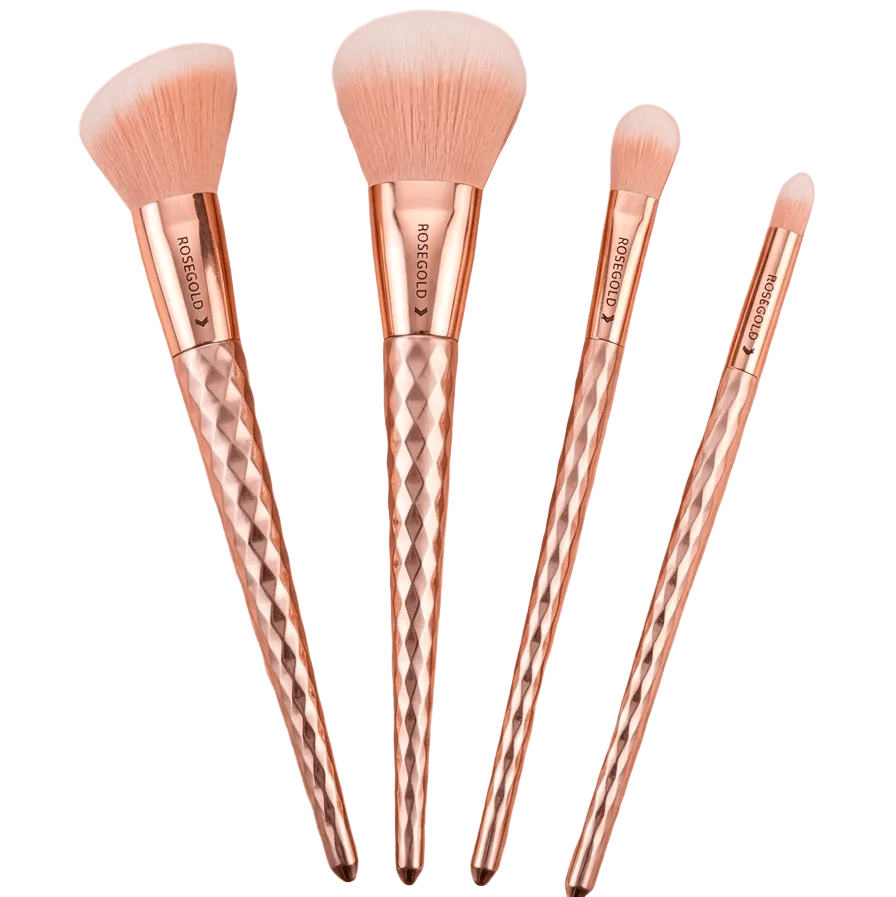 Goodchange Professional Makeup Brush Set – 4-Piece Diamond Handle Series for Face & Eyes - The Nexa Shop