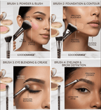 Goodchange Professional Makeup Brush Set – 4-Piece Diamond Handle Series for Face & Eyes - The Nexa Shop