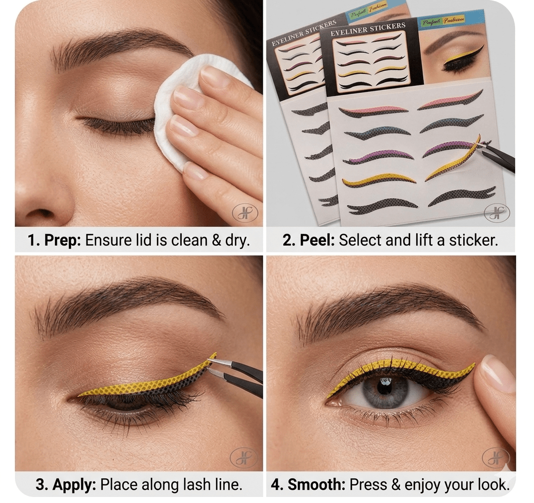 Instant Winged Eyeliner Stickers – Multi-Color Waterproof Adhesive Eye Makeup Set - The Nexa Shop