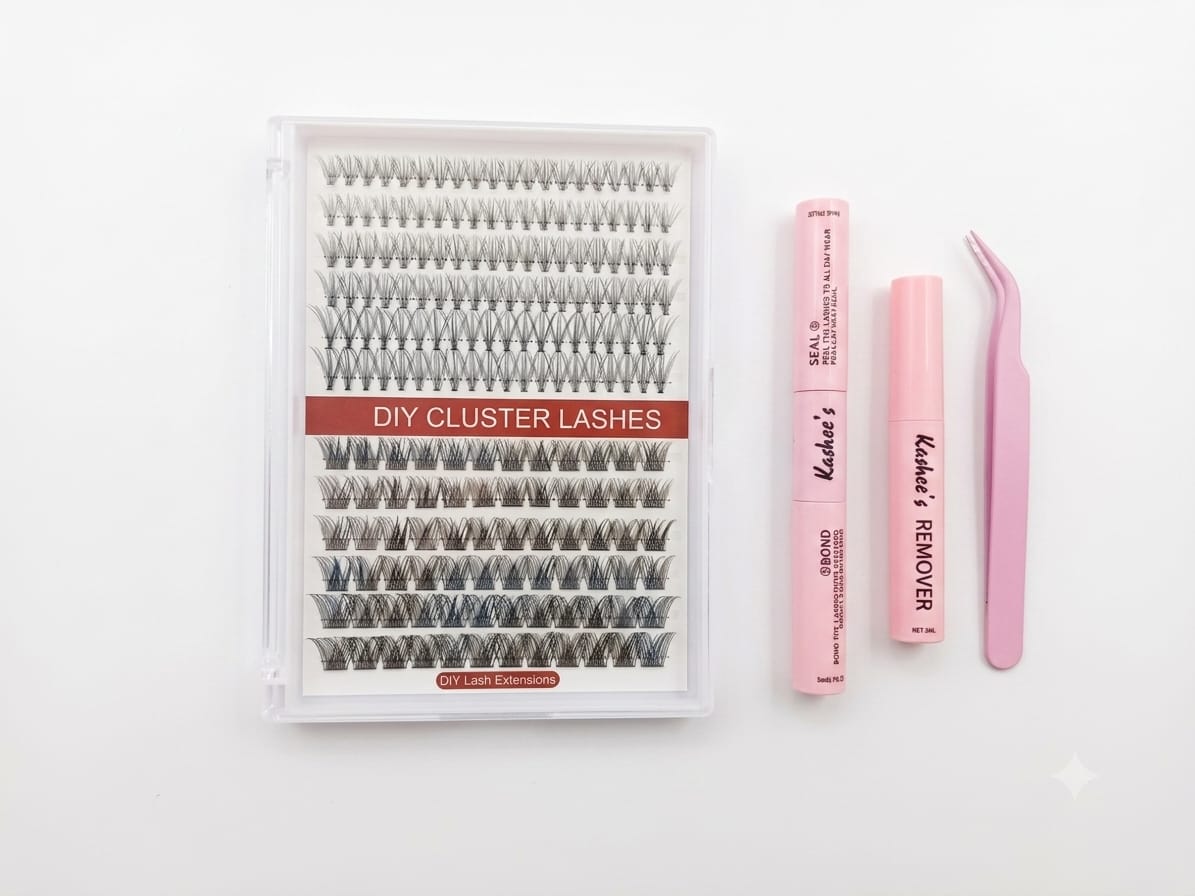 Kashee's 192-Pcs DIY Cluster Eyelash Extension Kit with Bond, Seal & Applicator Tool - The Nexa Shop