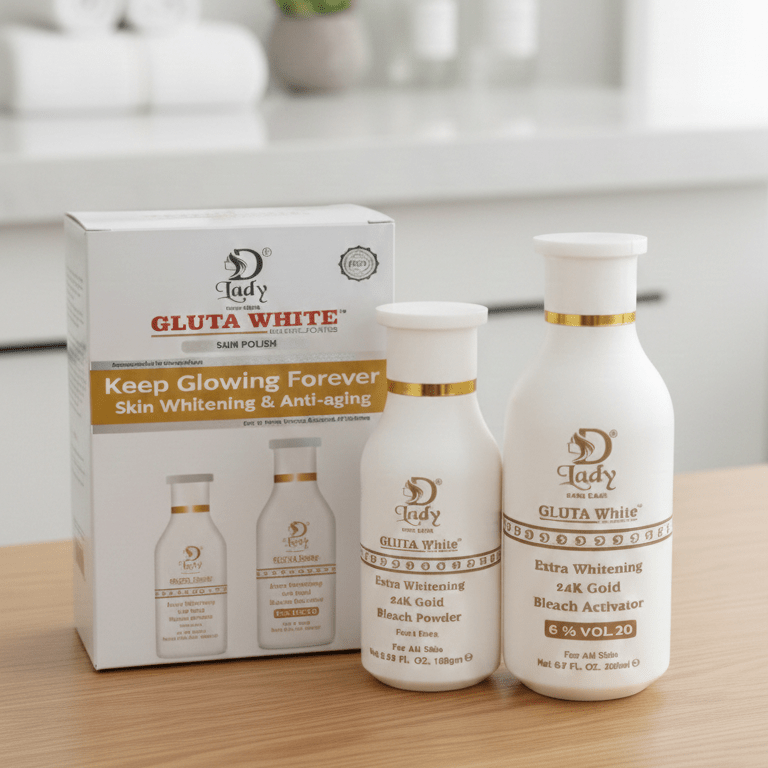 Lady Gluta White Extra Whitening 24K Gold Bleach Set (6% Vol 20)_ Keep Glowing Forever - The Nexa Shop