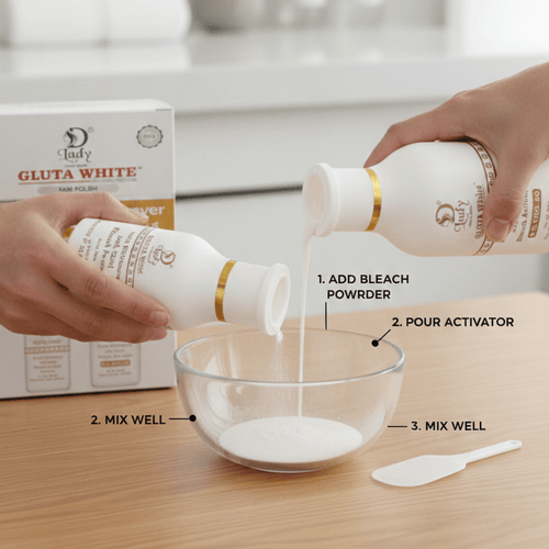 Lady Gluta White Extra Whitening 24K Gold Bleach Set (6% Vol 20)_ Keep Glowing Forever - The Nexa Shop