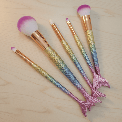 Mermaid Makeup Brush Set (5 pcs) | Gradient Cosmetic Beauty Brushes - The Nexa Shop