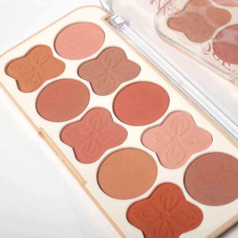 Miss Rose 10-Color Professional Blush Palette - Radiant Glow - The Nexa Shop