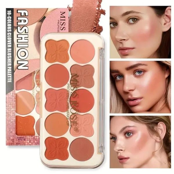 Miss Rose 10-Color Professional Blush Palette - Radiant Glow - The Nexa Shop