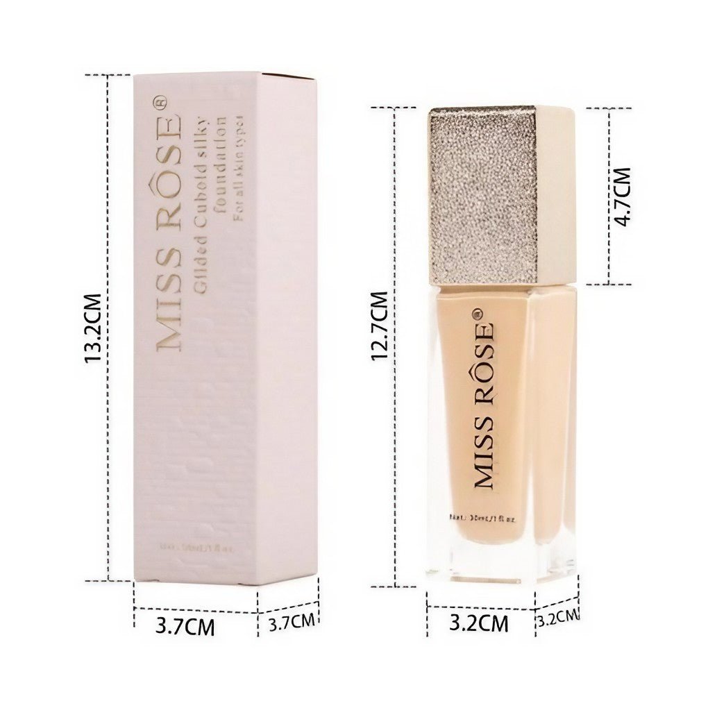 Miss Rose Glazed Cuboid Silky Foundation (1 pc) | Smooth Liquid Face Foundation - The Nexa Shop