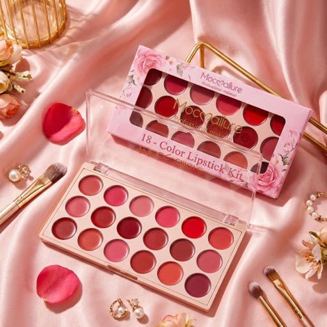 Mocallure 18-Color Matte & Satin Lipstick Palette Kit - The Nexa Shop