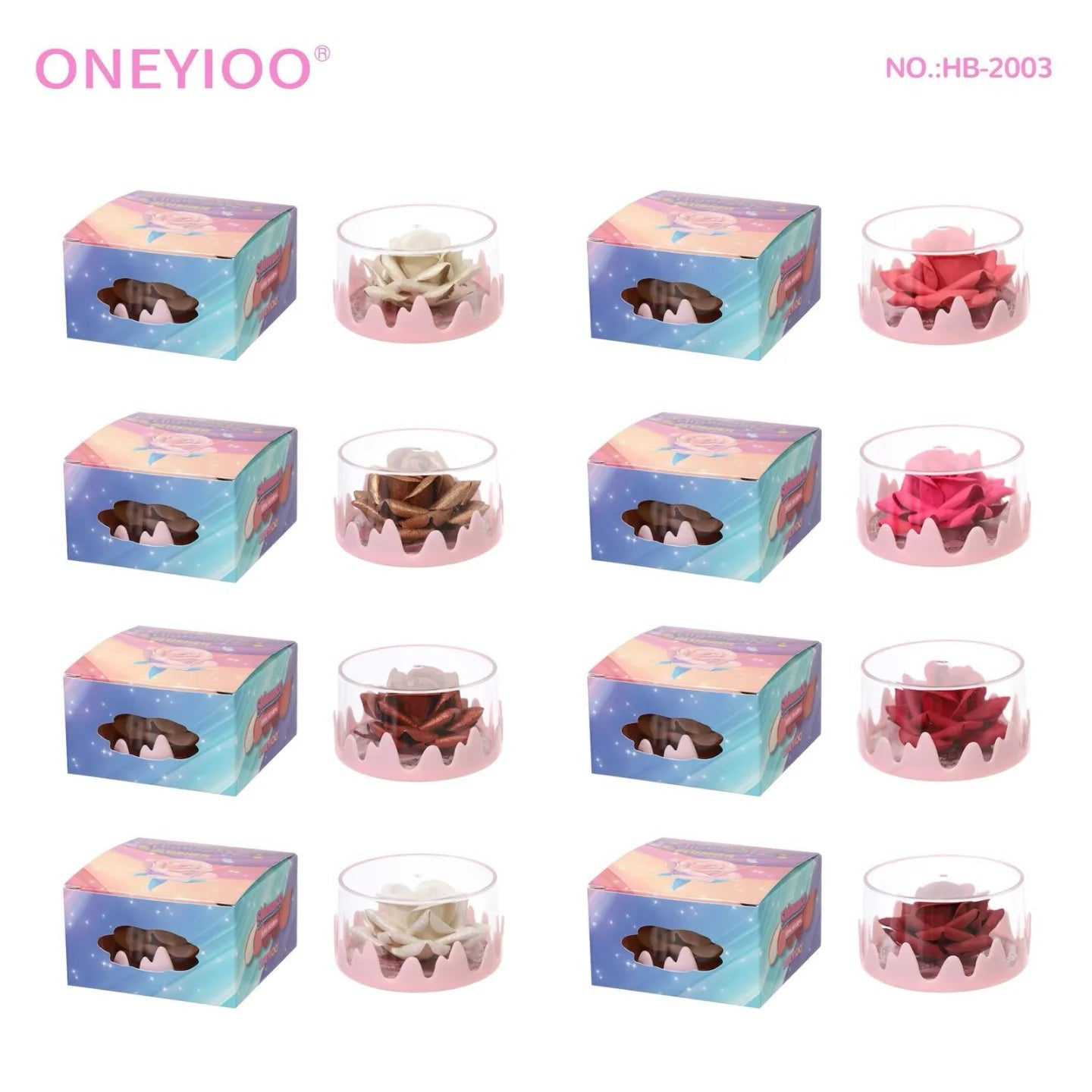 ONEYIOO 3D Rose Flower Blusher & Highlighter 2-in-1 Luminous Compact - The Nexa Shop