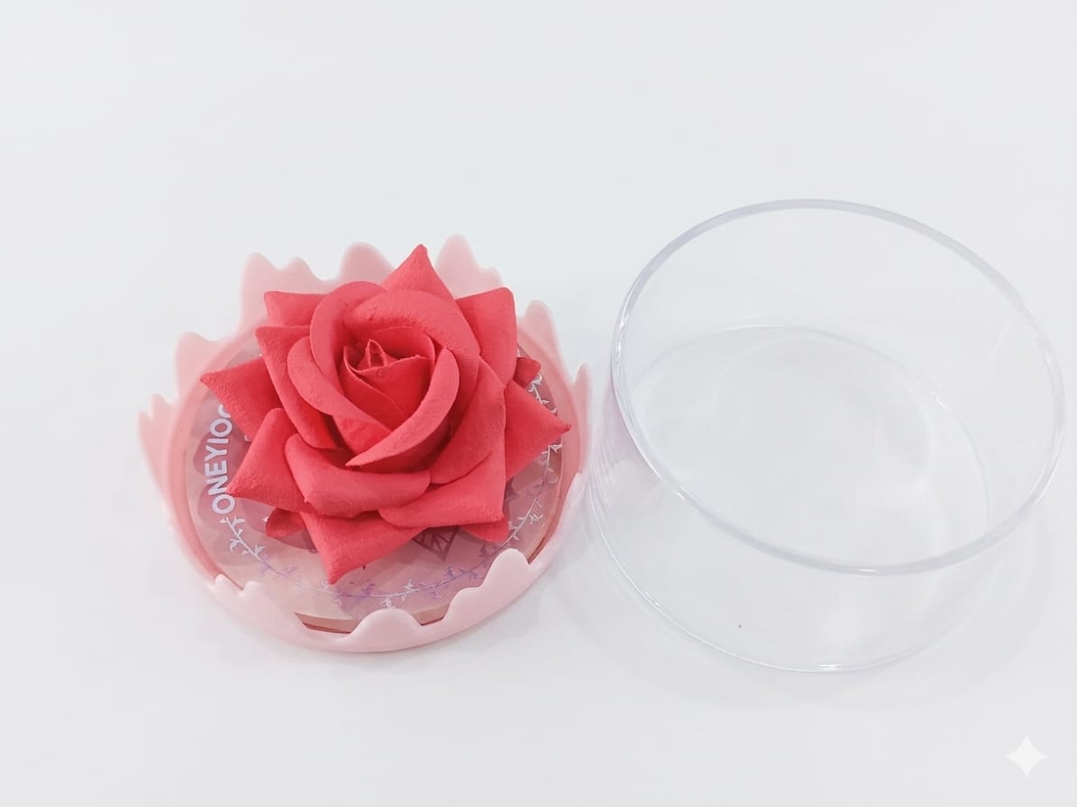 ONEYIOO 3D Rose Flower Blusher & Highlighter 2-in-1 Luminous Compact - The Nexa Shop