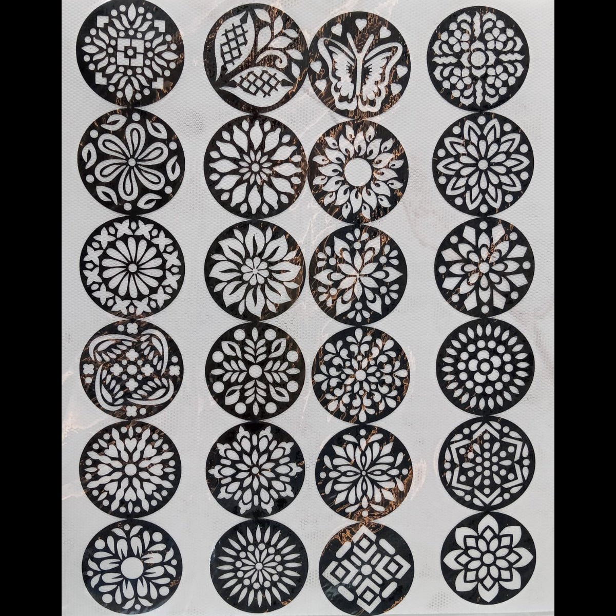 Round Mehndi Palm Design Stickers – Floral Henna Style Temporary Tattoos - The Nexa Shop
