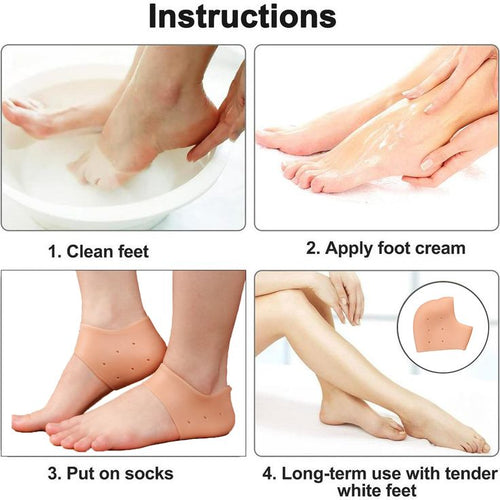 Silicone Heel Protectors – Thickened Anti-Slip Heel Socks for Pain Relief & Cracked Heels - The Nexa Shop