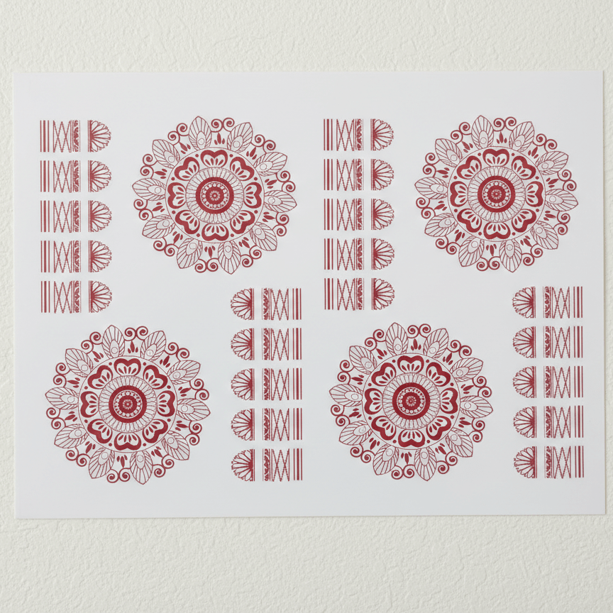 Traditional Red Mehndi Tattoo Sticker Sheets – Bridal & Hand Design Set - The Nexa Shop