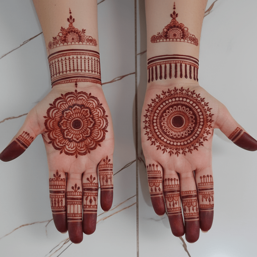 Traditional Red Mehndi Tattoo Sticker Sheets – Bridal & Hand Design Set - The Nexa Shop