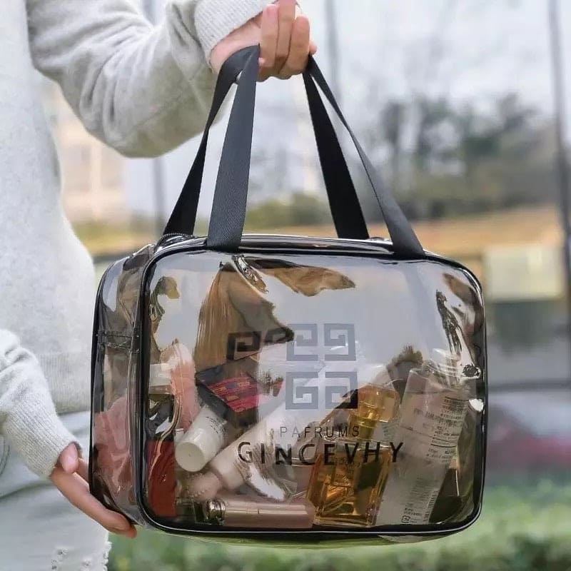 Waterproof Transparent Makeup & Travel Organizer Bag with Dual Handles - The Nexa Shop
