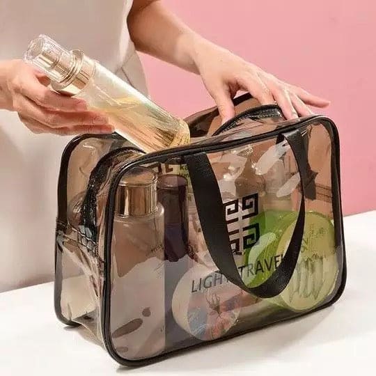 Waterproof Transparent Makeup & Travel Organizer Bag with Dual Handles - The Nexa Shop